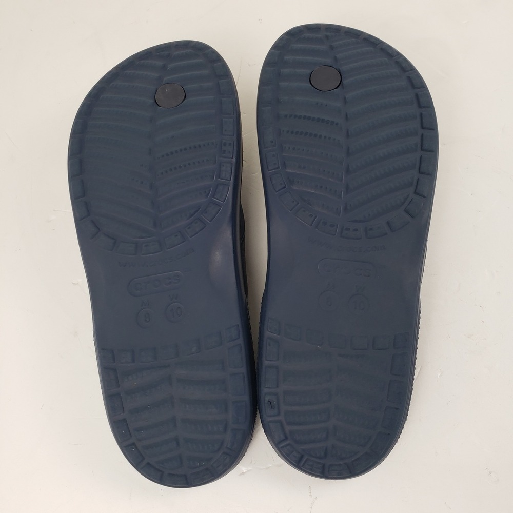 Crocs Classic V2 Flip Flop Navy Blue Sandals Mens 8 Womens 10 Thong Sandals - Picture 6 of 7
